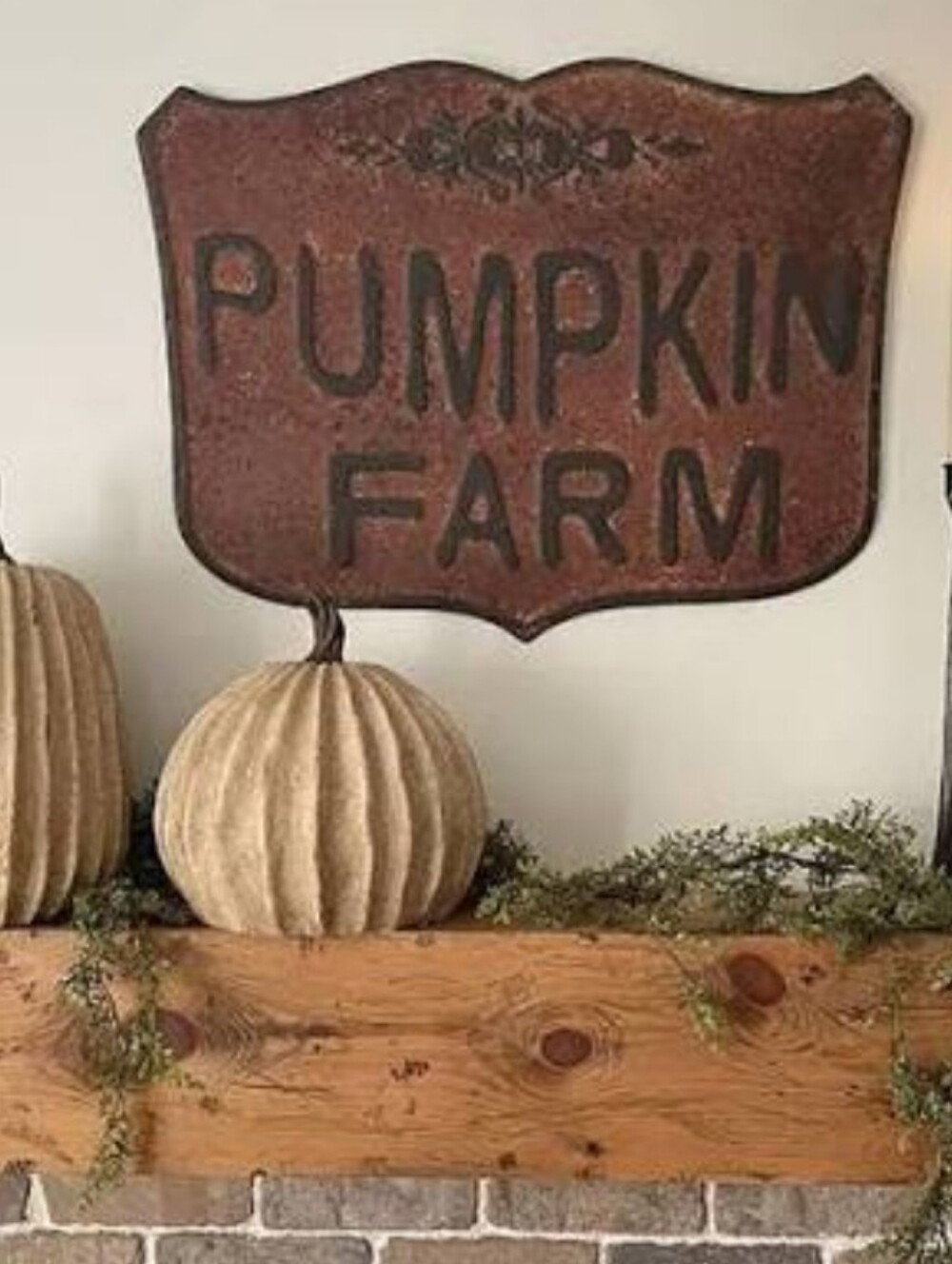 Metal Pumpkin Farm Wall Sign - Brown From Antique Farmhouse - Picture 8 of 8